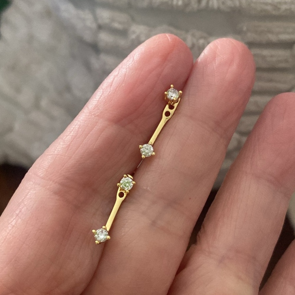 Elegant Gold and Silver Stud Earrings